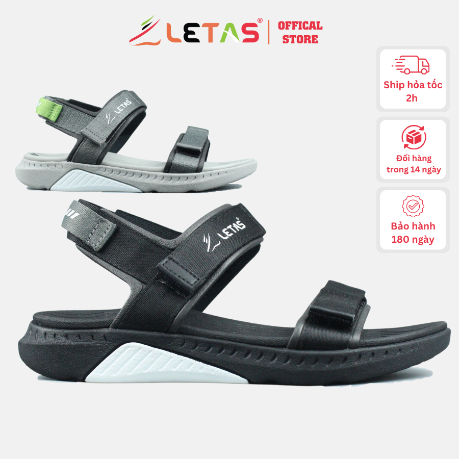 Giày sandal nam nữ unisex letas f8 racing - dép quai hậu 2 quai đế cao dành cho học sinh, sinh viên đi học đi làm