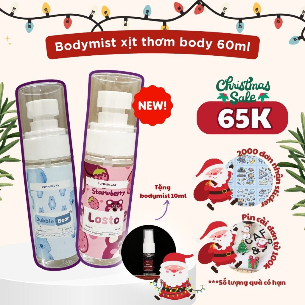 Bodymist Summerlab 60ml Full mùi, hương ngọt ngào phù hợp mùa đông
