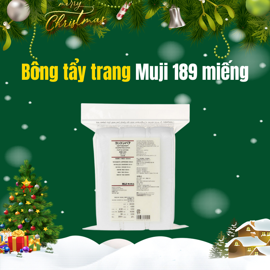 Bông tẩy trang Muji Túi 189 miêng