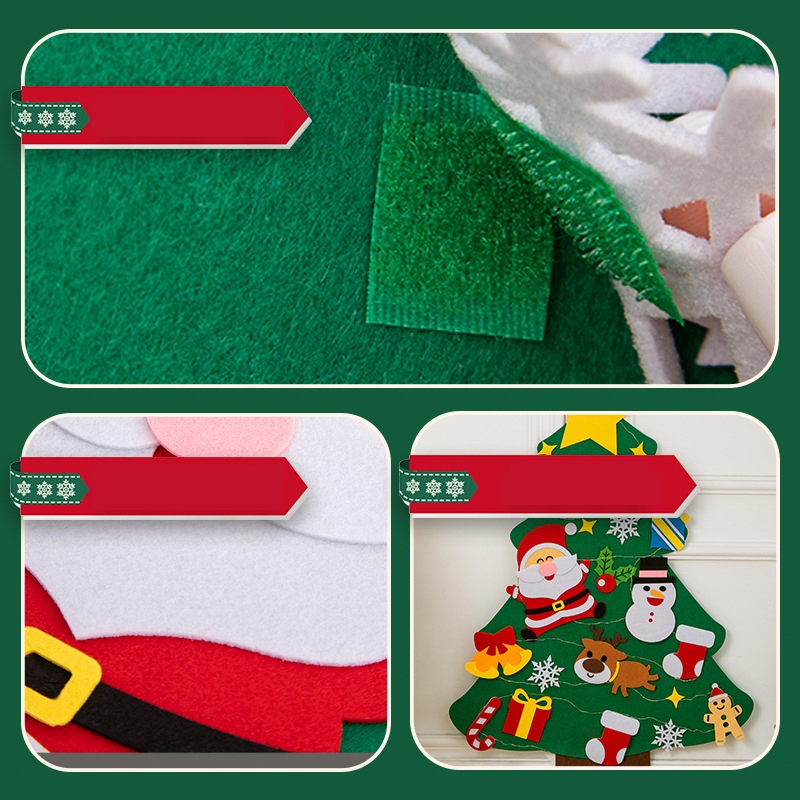 Cây thông noel trang trí dán tường kèm 35 chi tiết, Đồ chơi cây thông noel cho bé trai gái