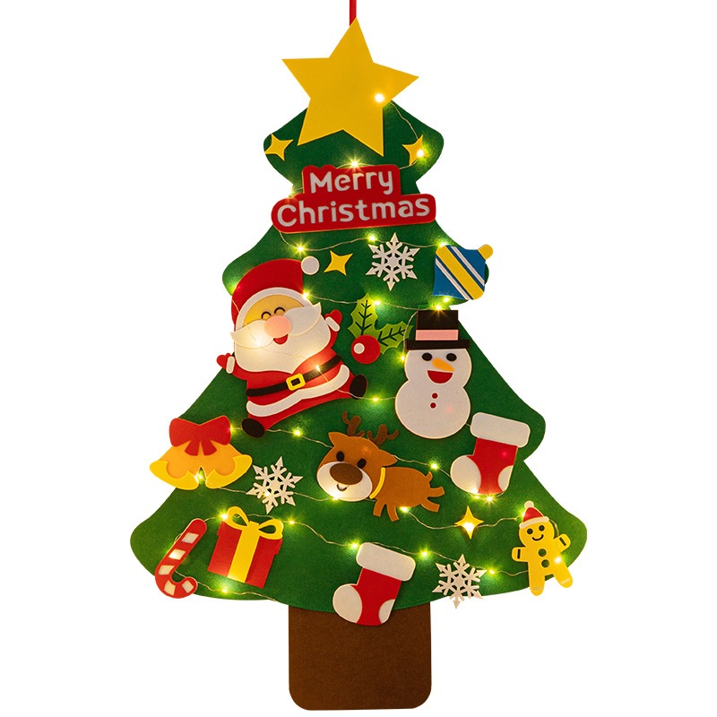Cây thông noel trang trí dán tường kèm 35 chi tiết, Đồ chơi cây thông noel cho bé trai gái