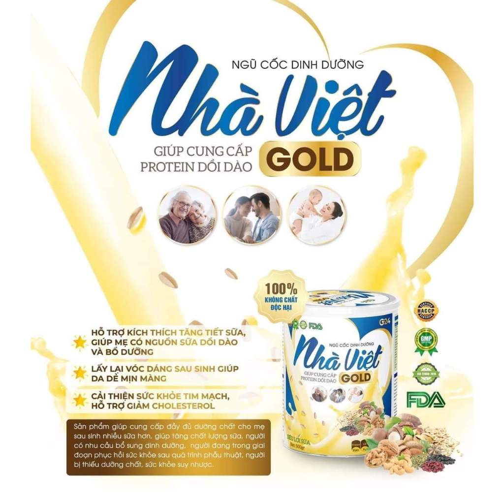 Ngũ Cốc Dinh Dưỡng Nhà Việt Gold Hỗ Trợ Mẹ Sau Sinh, Người Già, Người Tiểu Đường 500gr DATE MỚI