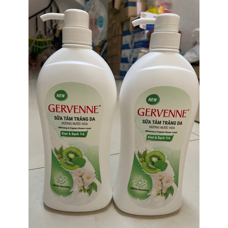 Gervenne Combo 2 Sữa tắm trắng da KiWi Bạch Trà 900g/chai