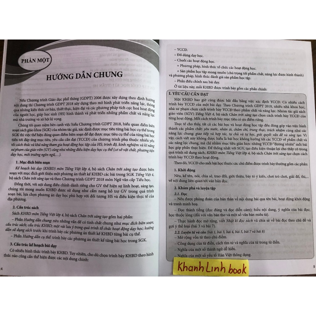 Sách - Kế hoạch bài dạy môn Tiếng Việt lớp 4 tập một