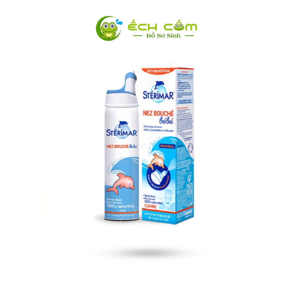 Xịt Muối Biển Cá Heo Vàng Cam Sterima Pháp 100ml Giúp Vệ Sinh Hỗ Trợ S