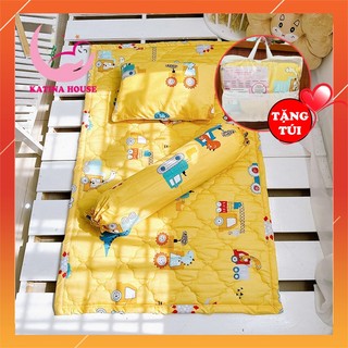 Bộ nệm gối cho bé kèm gối ôm , 80x120cm,vải cotton satin hàn quốc mềm, mát, sắc nét,phù hợp bé 1-5