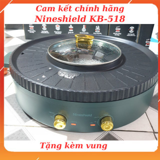 Bếp lẩu nướng điện không khói Nineshield KB-518 chính hãng, Nồi lẩu nướng 2 trong 1 nồi lẩu điện đa năng tiện lợi
