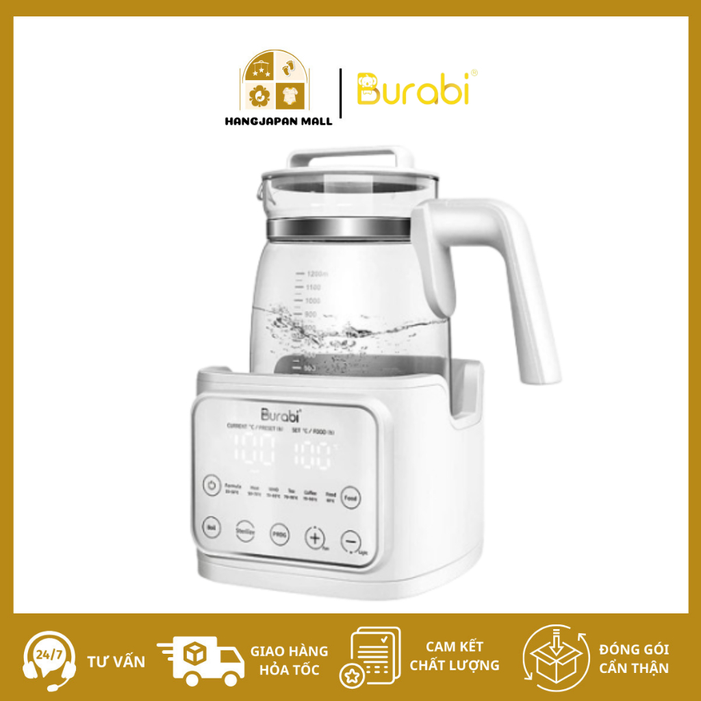Ấm đun nước pha sữa thông minh Burabi cho bé