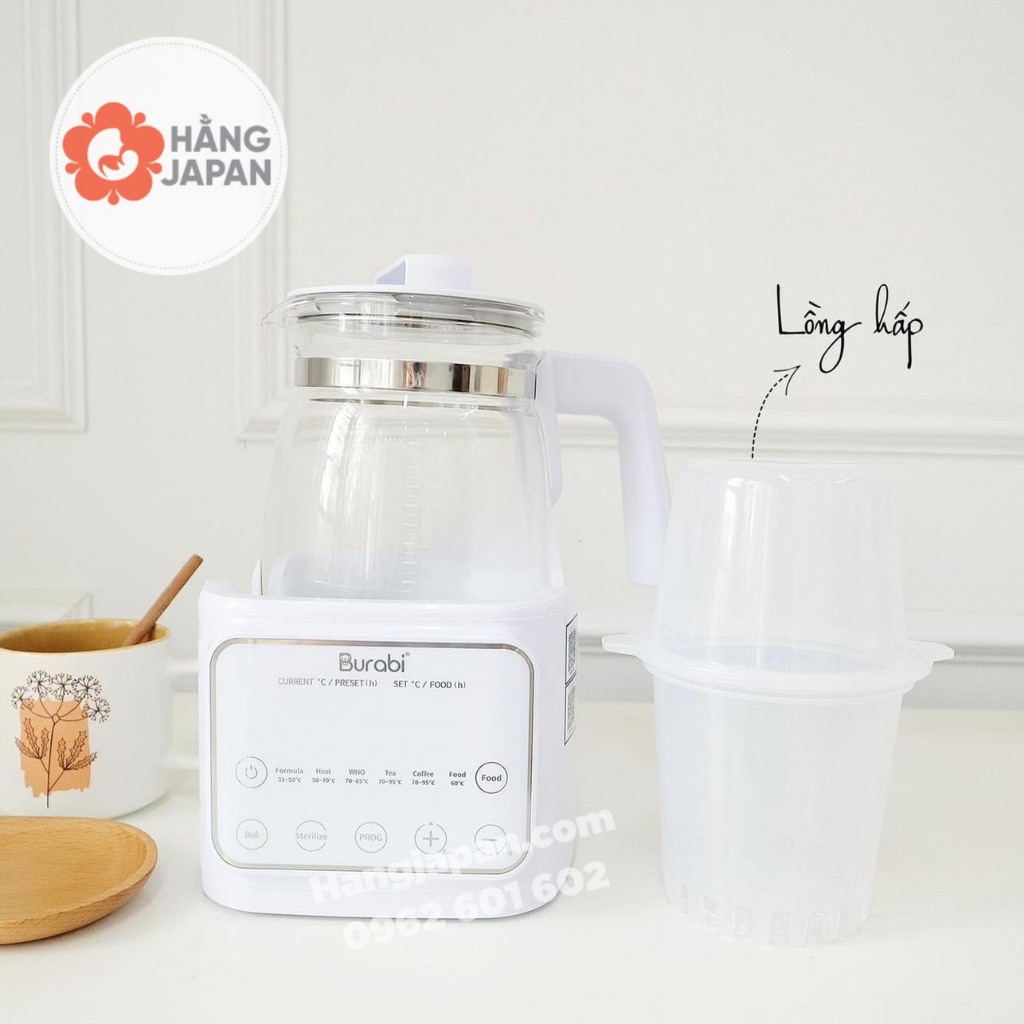 Ấm đun nước pha sữa thông minh Burabi cho bé