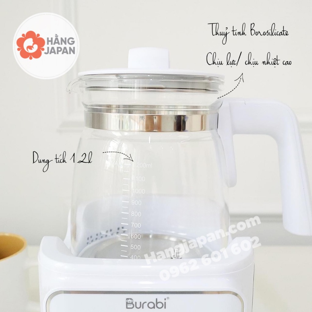 Ấm đun nước pha sữa thông minh Burabi cho bé