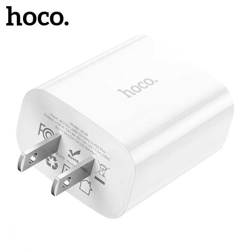 Củ sạc nhanh 5A 22.5W Chính hãng Hoco DC59 Sản phẩm chính hãng thương hiệu Hoco