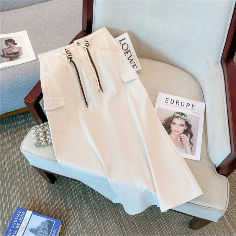 Chân Váy Kaki Dáng Dài Túi Hộp Lưng Cao Thời Trang Cá Tính Trẻ Trung Năng Động - Nhím Xù Shop