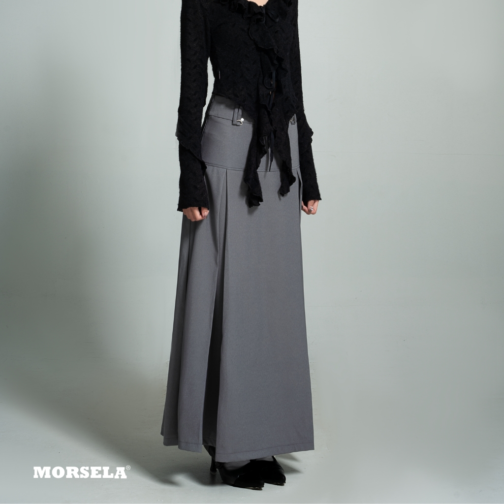 MORSELA® chính hãng -  Chân váy dài xếp ly chữ A DIONE SKIRT dáng xòe mặc được 2 mặt phong cách Y2K Douyin dành cho nữ