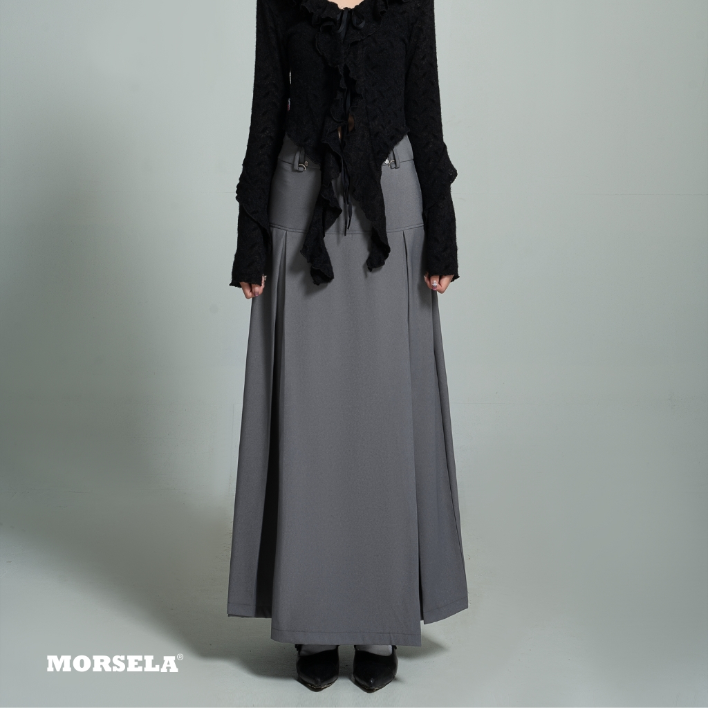 MORSELA® chính hãng -  Chân váy dài xếp ly chữ A DIONE SKIRT dáng xòe mặc được 2 mặt phong cách Y2K Douyin dành cho nữ