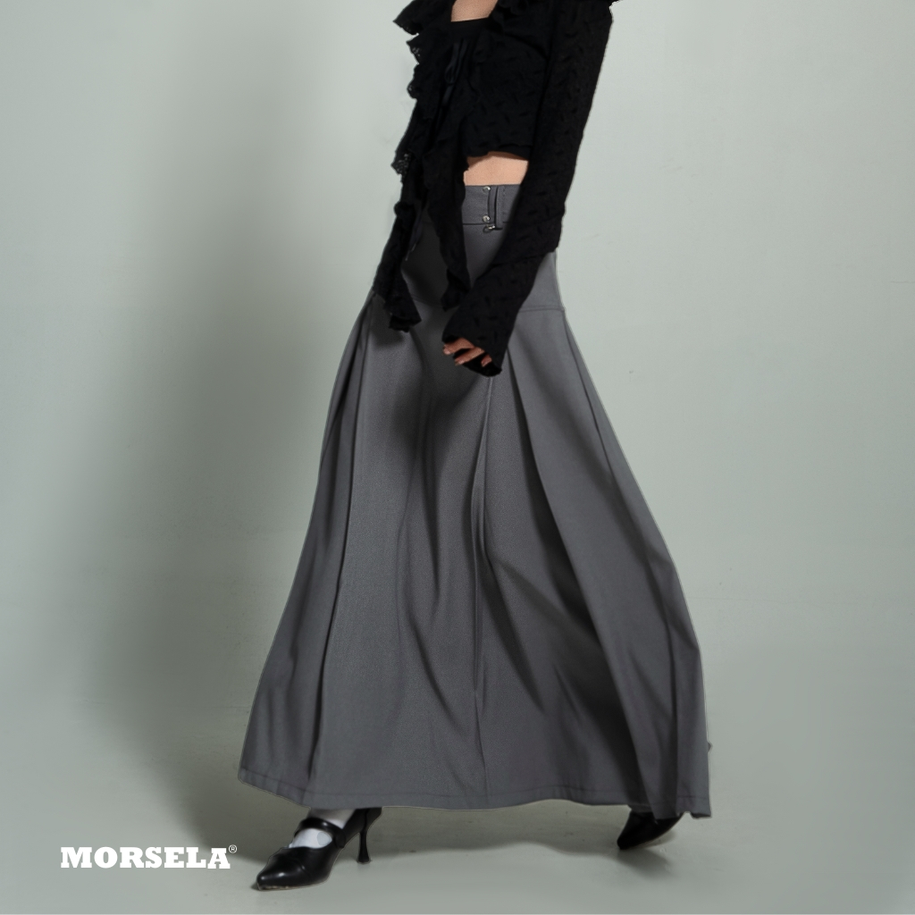 MORSELA® chính hãng -  Chân váy dài xếp ly chữ A DIONE SKIRT dáng xòe mặc được 2 mặt phong cách Y2K Douyin dành cho nữ