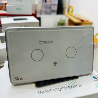 Công tắc thông minh wifi chữ nhật rạng đông - công tắc cảm ứng 2 nút điều khiển hẹn giờ từ xa qua app, giọng nói