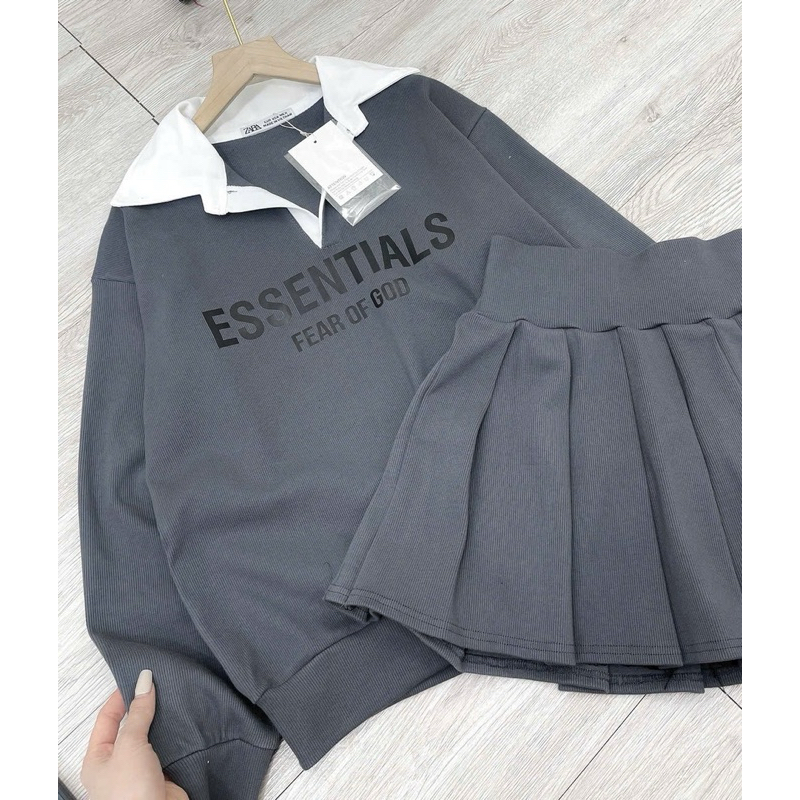 SET BỘ THUN TĂM ESSENTIAL XÁM BIGSIZE