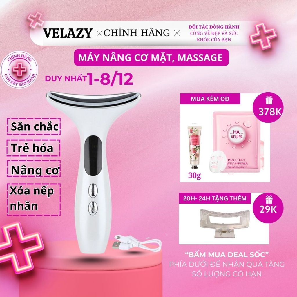 Máy nâng cơ mặt, massage, làm sạch thu nhỏ lỗ chân lông, ba tốc độ siêu nhỏ EMS làm chậm quá trình lão hóa, BH 2 năm