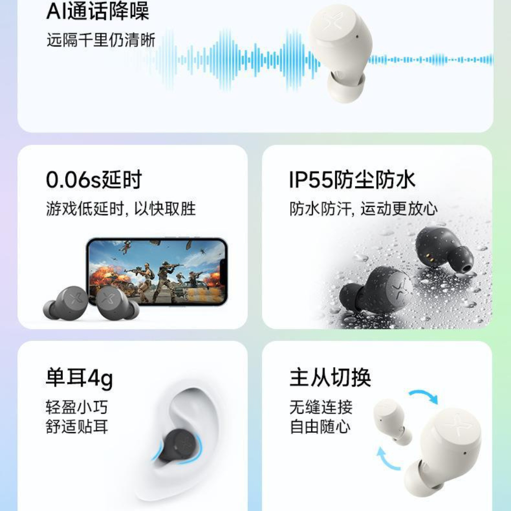 Tai Nghe Bluetooth 5.3 EDIFIER X3 Air Chống Nước Giảm Tiếng Ồn Kiểu Dáng Thể Thao