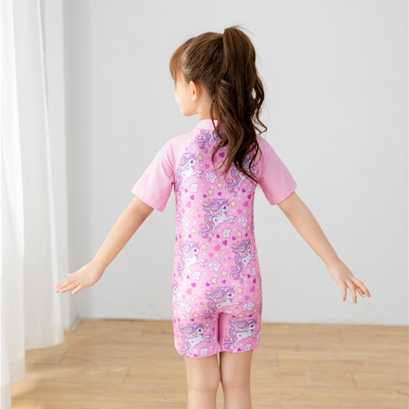 Đồ bơi bé gái đồ bơi bé trai liền thân ngắn tay size từ 14kg đến 30kg