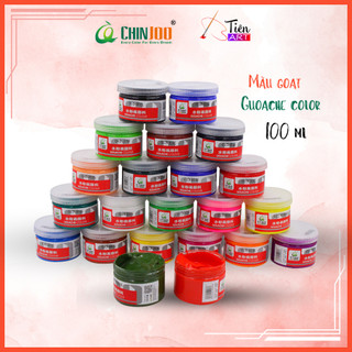 Màu Nước CHINJOO Goat Gouache Pha Sẵn Dạng Hũ 100ml Cao Cấp - Màu Đậm Đặc Mịn Dễ Hòa Trộn An Toàn Có Thể Rửa Sạch