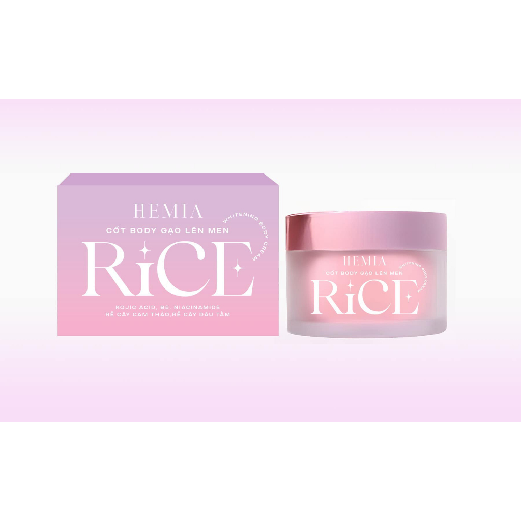 Body hemia hàn quốc, kem body cốt gạo hemia, body cốt gạo lên men hemia, body thạch tuyết hemia hộp 250gr