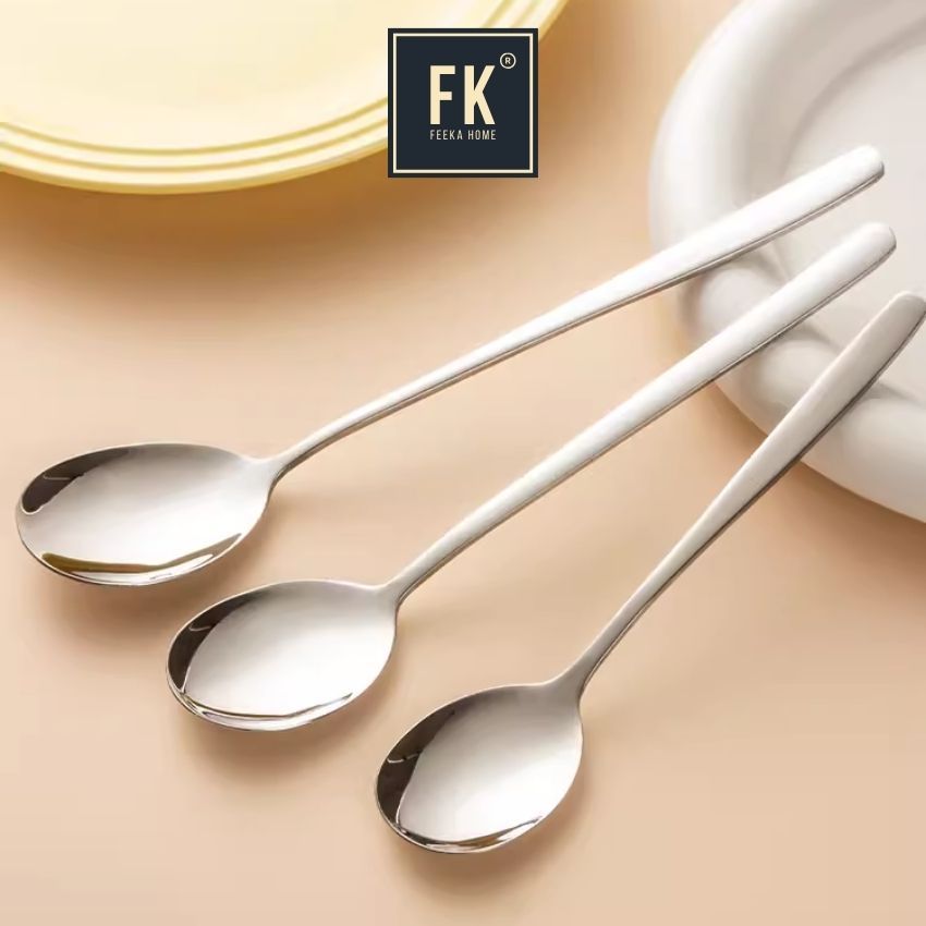 Thìa muỗng inox 304 FEEKA cán dài cao cấp, muỗng thìa inox 304 cao cấp cán dài
