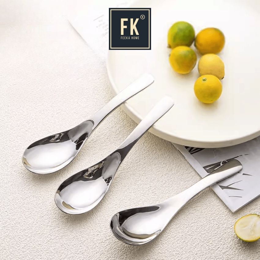 Thìa muỗng inox 304 FEEKA cán ngắn cao cấp, muỗng thìa inox 304 cao cấp cán ngắn