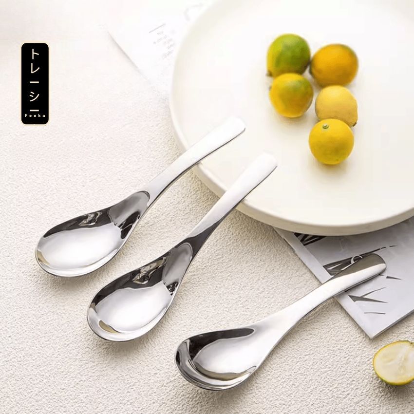 Thìa muỗng inox 304 FEEKA cán ngắn cao cấp, muỗng thìa inox 304 cao cấp cán ngắn