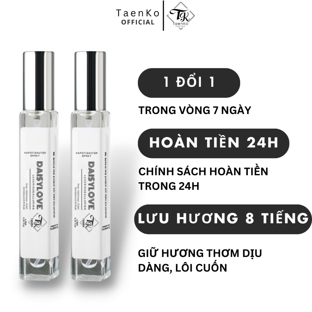 Nước hoa nữ TaenKo Daisy Love sang trọng, cuốn hút, ngọt ngào lưu hương lâu gây ấn tượng sâu dạng xịt 10mL