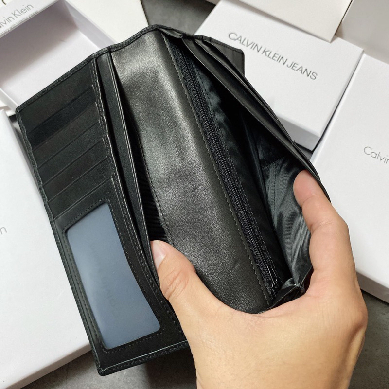 Ví nam dài gấp cầm tay unisex - da mềm
