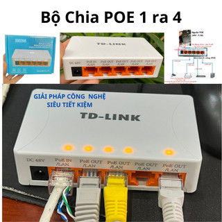 Bộ Chia POE 5 Ports,1 In 4 Out TD-LINK Model ZJ01(SWITCH POE Repeater 5 Port 1 in 4 out)-GIARP PHÁP CÔNG NGHỆ TIỆN ÍCH