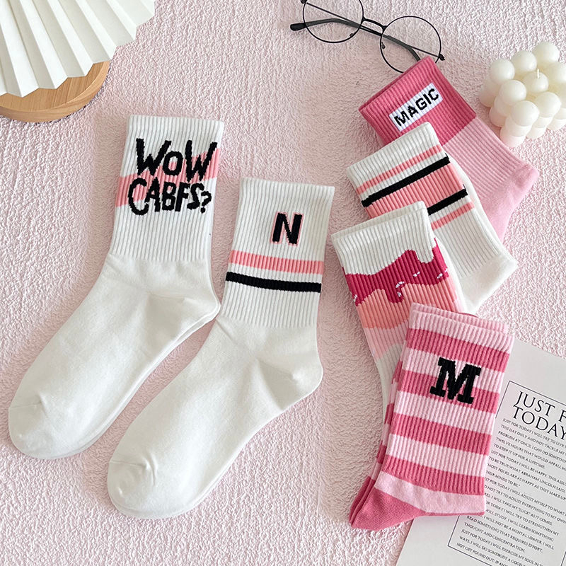 Tất cổ cao, COMBO 5 đôi Vớ nữ cotton thoáng khí dễ thương cao cổ giữ ấm mùa đông unisex