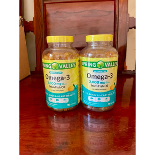 [NHẬP KHẨU MỸ] Dầu cá Omega 3 Spring Valley Fish Oil 2000mg Hương Chanh 180v DATE 2025
