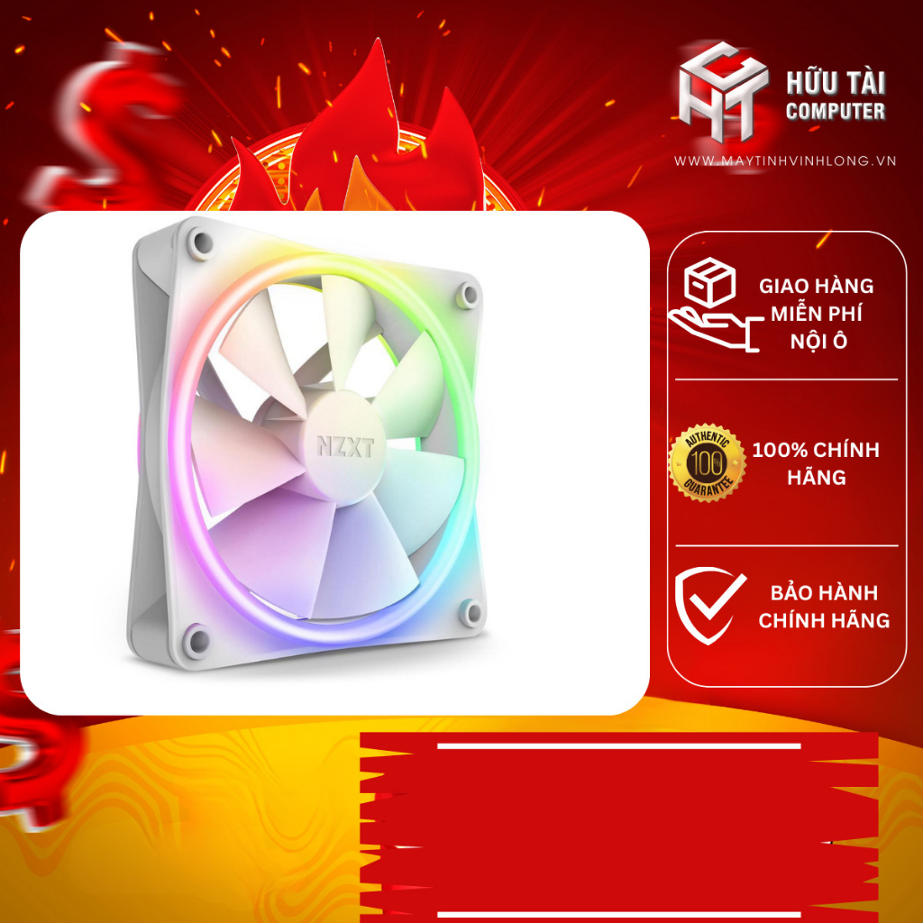 Quạt tản nhiệt fan case NZXT F120RGB (White/Black)