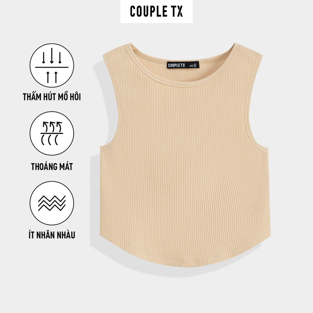 Áo croptop sát nách Couple TX Thun Gân Vạt Bầu WTS 2317