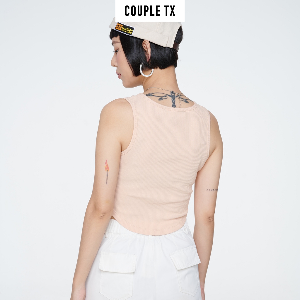 Áo croptop sát nách Couple TX Thun Gân Vạt Bầu WTS 2317