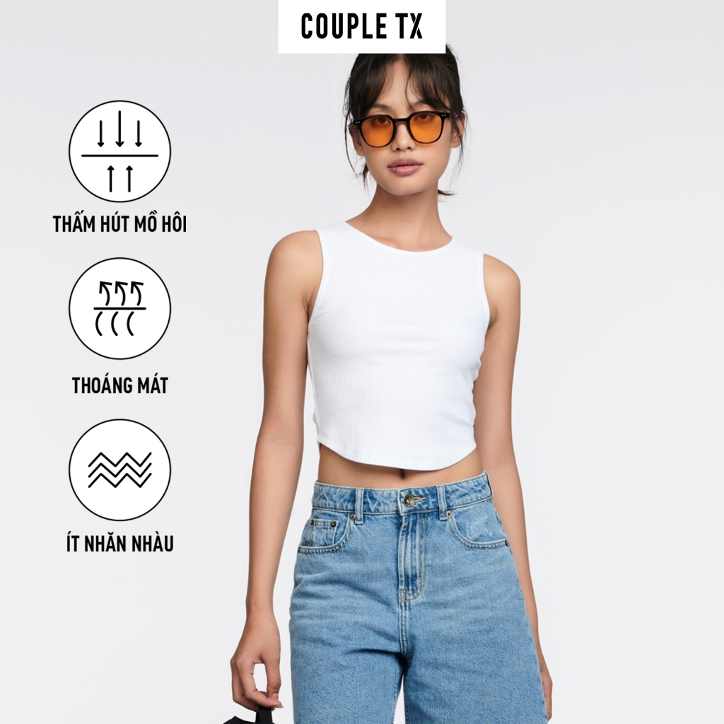 Áo croptop sát nách Couple TX Thun Gân Vạt Bầu WTS 2317