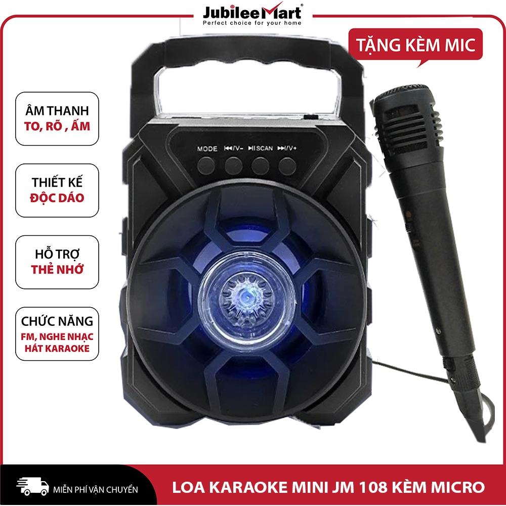 Loa Bluetooth Mini JM-108 Nghe Nhạc Cực Hay Âm Thanh Lớn Pin Trâu Hỗ Trợ Thẻ Nhớ Đài FM Bảo Hành 12 Tháng
