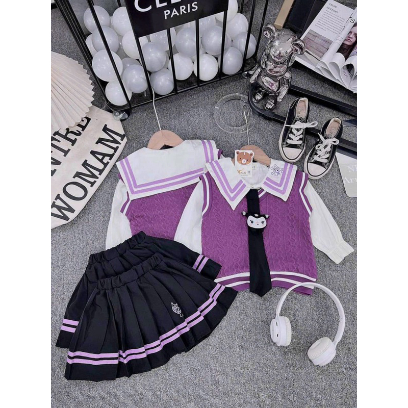 Sét ghile/thuỷ thủ/sét chân váy bé gái