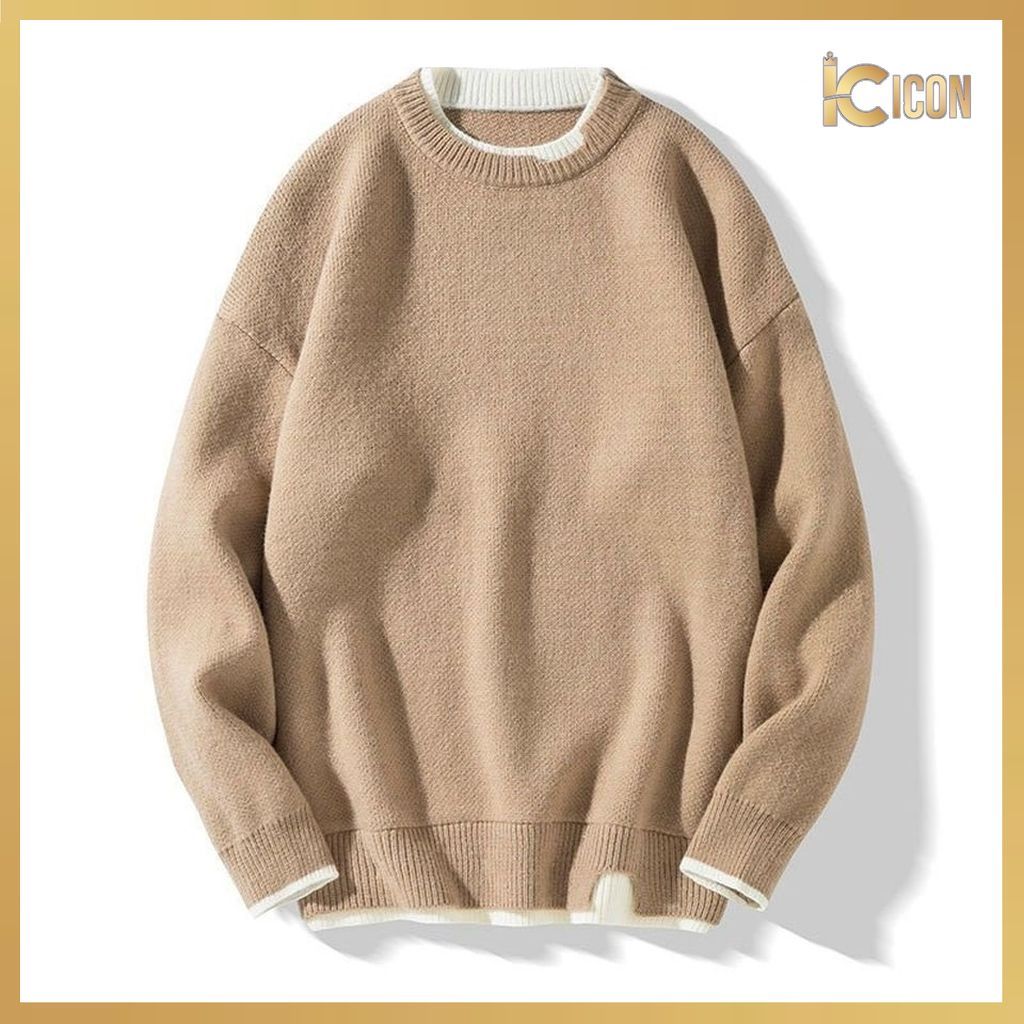 Áo len nam dài tay Hàn Quốc form Rộng, Áo áo giữ nhiệt form rộng cho nam trẻ trung co dãn tốt  AL03 - ICON