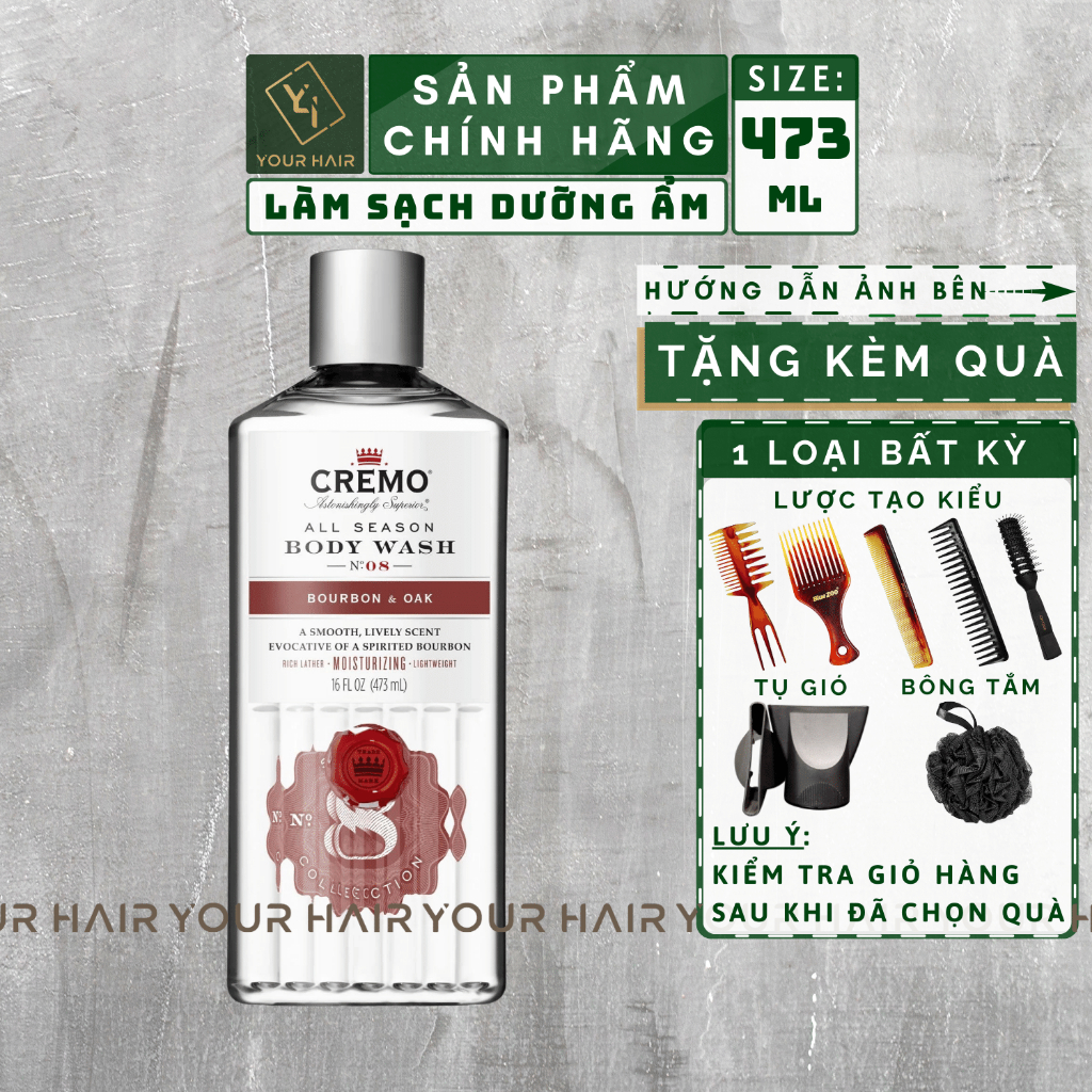 Sữa tắm CREMO BOURBON & OAK BODY WASH - 473ml