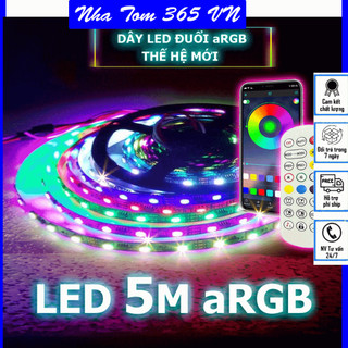 Dây đèn led argb cảm biến âm thanh, đèn dây led trang trí trong nhà nháy đuổi - dây đèn led nhatom365