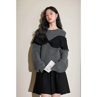 [SẴN S, M] Áo len cổ tròn phối nơ hàng xuất Kuose