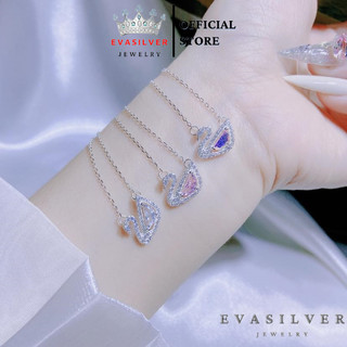 Dây chuyền bạc ta mặt thiên nga đính đá Evasilver, vòng cổ bạc ta cực đẹp và sáng bóng
