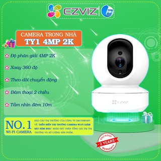 Camera wifi Ezviz TY1 2MP/4MP 2K chính hãng, đàm thoại, xoay 360 độ