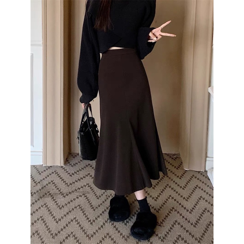 Chân váy dạ dáng dài eo chun co giãn hàng loại 1 chất đẹp