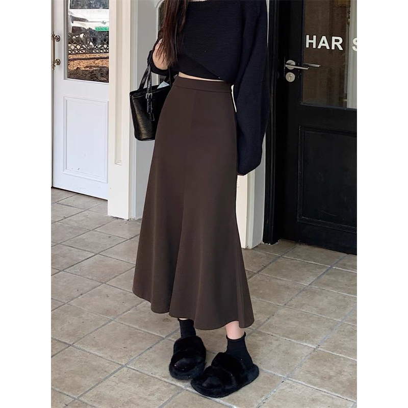 Chân váy dạ dáng dài eo chun co giãn hàng loại 1 chất đẹp