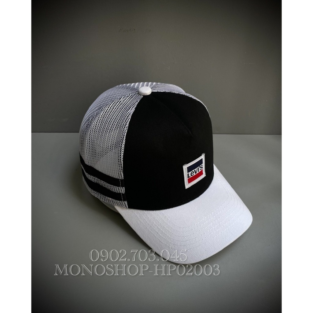 Mũ lưỡi trai Nón Kết Nam Nữ Kaki Lưới Sau Thoáng Nhẹ Logo L e  v i Ép Nhiệt Unisex HP02003