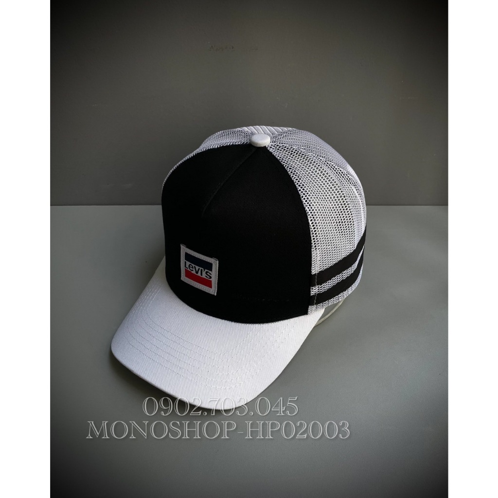 Mũ lưỡi trai Nón Kết Nam Nữ Kaki Lưới Sau Thoáng Nhẹ Logo L e  v i Ép Nhiệt Unisex HP02003